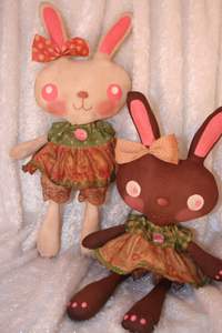 Folksy Bunny Plushie Pattern by Raggedy Old Annies