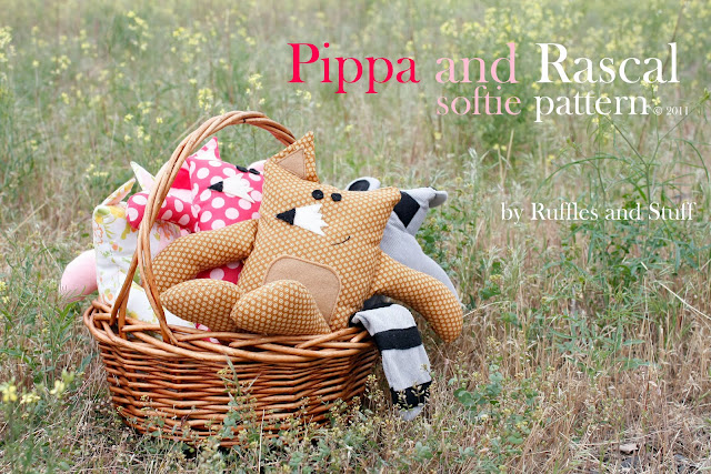 Fox and Racoon Plushie Pattern by Ruffles and Stuff