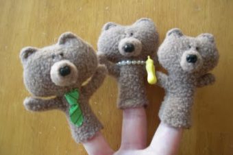 Goldilocks & the 3 Bears Finger Puppets Plushie Pattern by Obsessively Stitching