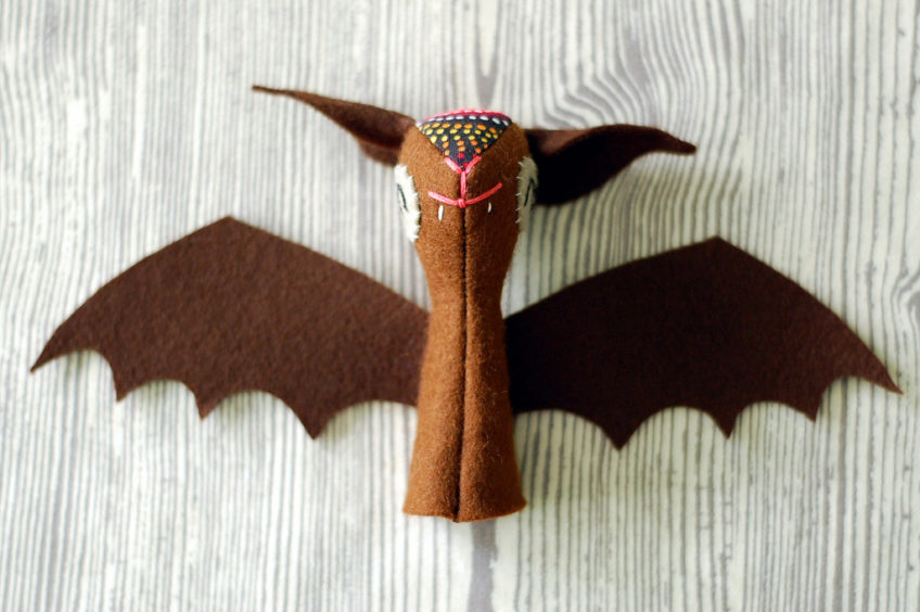 Bat Finger Puppet Plushie Pattern by Soto Softies