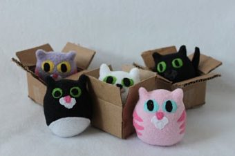 Kitten in a Box Plushie Pattern by Obsessively Stitching