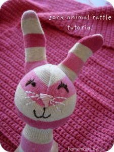 sock animal rattle tutorial hbj