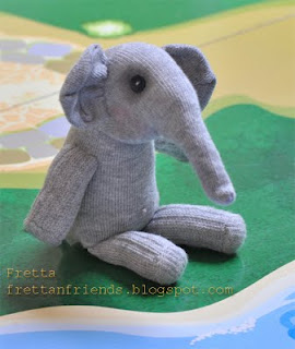 Sock Elephant Stuffie by Frett an friends