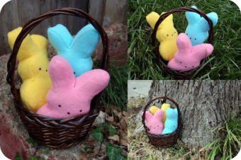 Marshmallow Bunny Stuffie by dandelions and lace