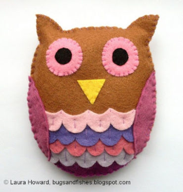 Wool Felt Owl Plushie Pattern by Bugs and Fishes