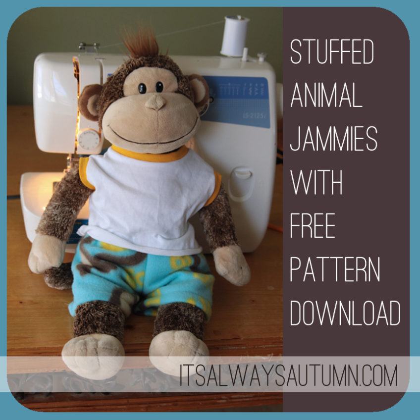 Stuffed animal jammies pattern by it’s always autumn