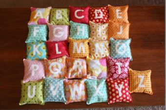 Alphabet Bean Bags Tutorial by The Crafty Cupboard