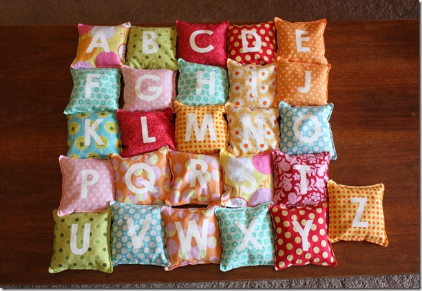 Alphabet Bean Bags Tutorial by The Crafty Cupboard