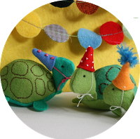 Party Turtle Stuffed Animal by Ric Rac
