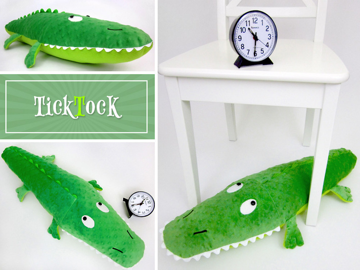 Stuffed Alligator tick tock