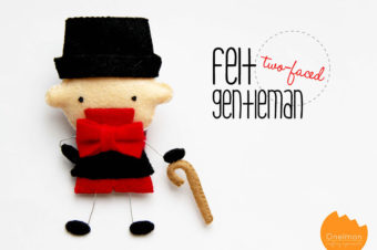 Gentlemen Felt Plush Doll.  He has a cane!