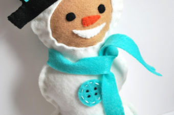 Snowman Plush with Hat and Scarf