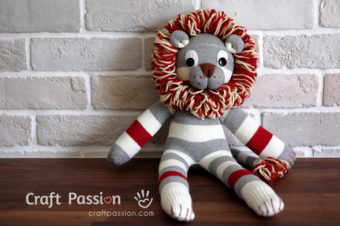 Sew a Sock Lion Free Pattern & Tutorial