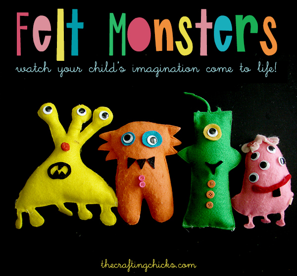 Felt monsters you can sew using your kids imagination | Felt Monsters to Make From Your Own Drawings