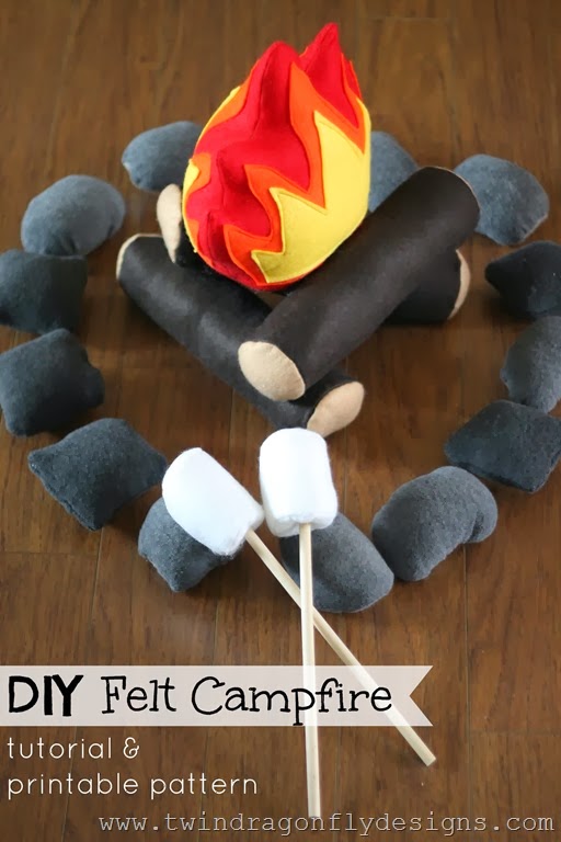 DIY Felt Campfire Tutorial and Pattern - Felt Campfire Play Set