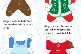 Christmas gingerbread paper dolls