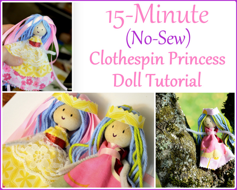 clothespin princess doll - no sew!