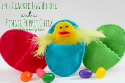 felt cracked egg holder and finger puppet chick super cute and simple! Learn how to hand sew with this!