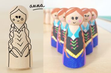 Peg Dolls: How To Paint Anna and Elsa!