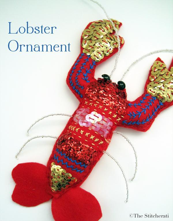 Felt Lobster Plushie with Sequins
