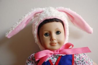 Bunny Doll Hat Made of Fleece