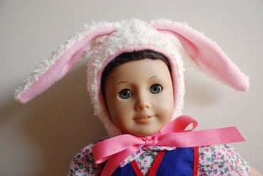 Bunny Doll Hat Made of Fleece