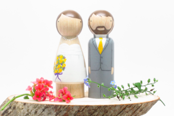 Bride and Groom Peg Dolls